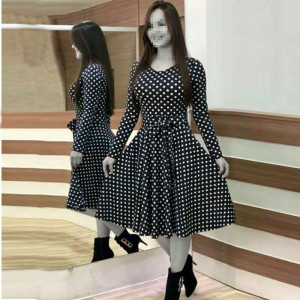 پیراهن مجلسی دخترانه خالدار