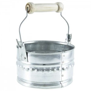 ظرف گالوانیزه مدل تک دسته گرد کوچک-29141