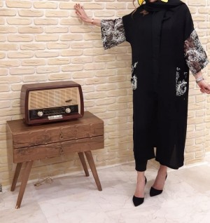 مانتو  آستین دانتل پری