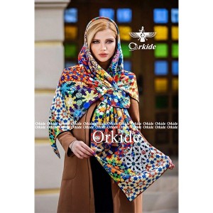 روسری ابریشم فاستونی دیجیتال برند ارکیده کد01