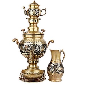 سماور زغالی راشا مدل شیرخورشید آنتیک (4 لیتری)-53988