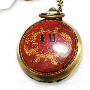 ساعت گردن آویز نگین دار سایز بزرگ مدل فیل