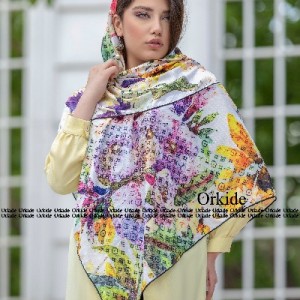 روسری نخ ابریشم گارزا ارکیده 122-56-62926