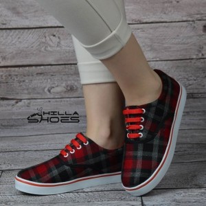 کفش ونس چهارخونه قرمز-122695