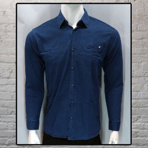 پیراهن جین مردانه آستین بلند رنگ سورمه ای-124942